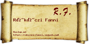 Rákóczi Fanni névjegykártya